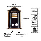 Protetor Interfone Caixa De Alumínio Fundido Ouro 21x14x6cm