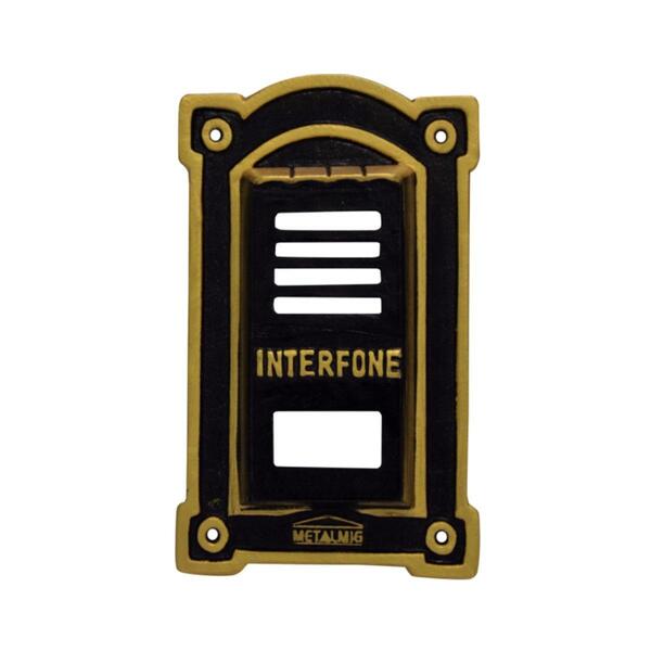 Protetor Interfone Dallas De Alumínio Fundido Ouro 4x10x19cm