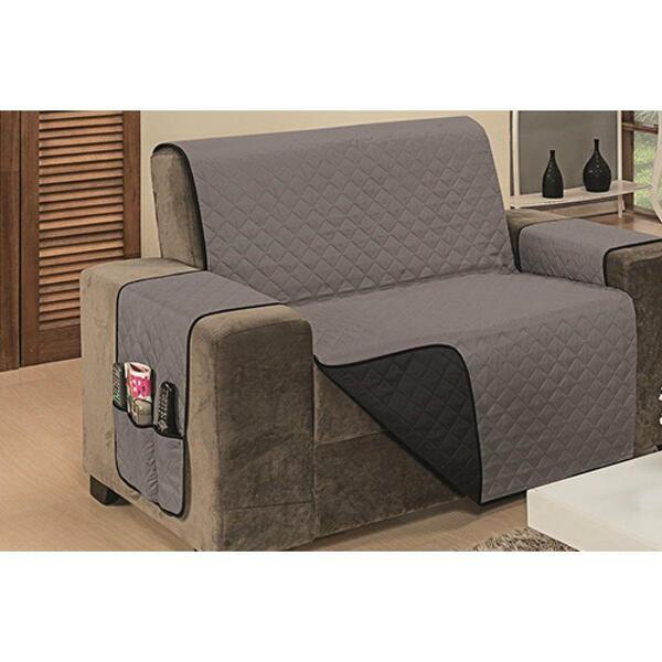Protetor P/ Sofá De 02 Lugares 1,10m Dupla Face Manu Cinza