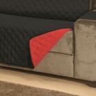 Protetor P/ Sofá De 02 Lugares King 1,20m Vermelho Com Preto