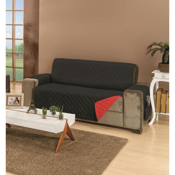 Protetor P/ Sofá De 03 Lugares 1,50m Vermelho Com Preto