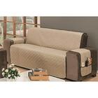 Protetor P/ Sofá De 04 Lugares 2,20m Cáqui Com Preto