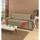 Protetor P/ Sofá De 04 Lugares King 2,40m Cáqui Com Vermelho