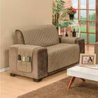 Protetor P/ Sofá De 2 Lugares King 1,20m Dupla Face Cáqui