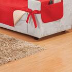 Protetor Para Sofá 3 Lugares Dupla Face Vermelho/avelã