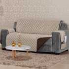 Protetor Para Sofá Dupla Face Manu 3 Lugares Cáqui E Marrom