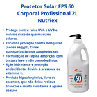 Protetor Solar Fps 60 Corporal Profissional 2l Nutriex