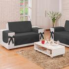 Protetores Para Sofás 3 E 2 Lugares Dupla Face Preto/avelã