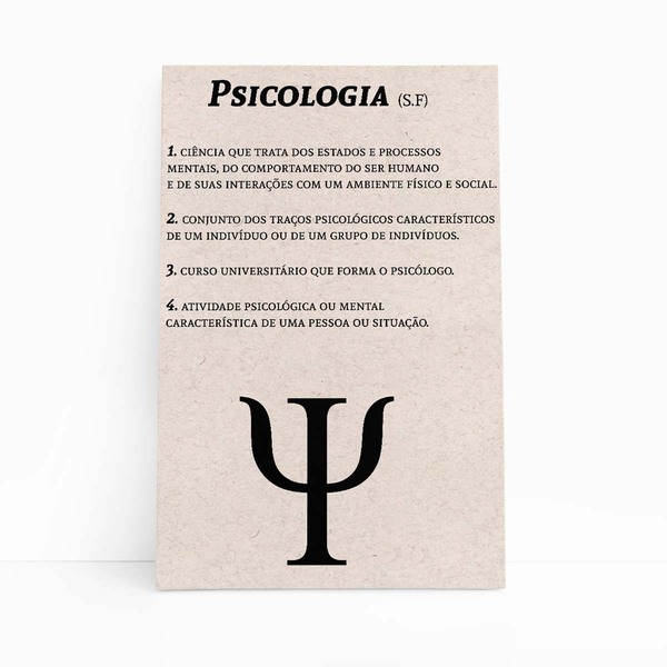 Psicologia Dicionário Minimalista Quadro Canvas 120x80cm