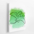 Pterodáctilo Dino Verde Infantil Quadro Canvas 100x70cm