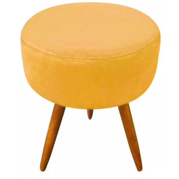 Puf Puff Para Sala E Hall De Entrada Redondo Amarelo