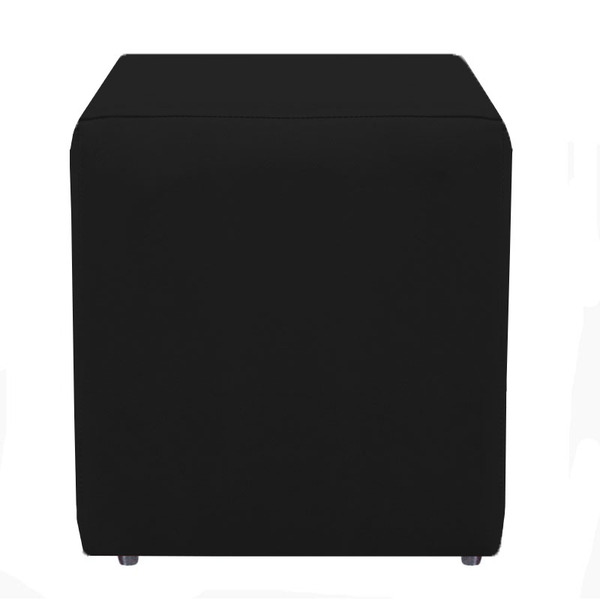 Puf, Puff Para Sala Quadrado, Dado Suede Preto 45 Cm Altura