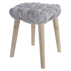 Pufe Decor Trançado Quadrado Cinza 30x40cm