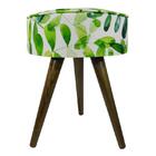 Pufe Detroit Redondo Acácia Fundo Branco Com Pé Palito