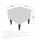 Pufe Impermeável Quadrado Geométrica Marrom Pé Palito