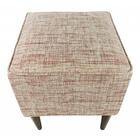 Pufe Milão Dallya Falso Liso Vinho Com Pés Palito