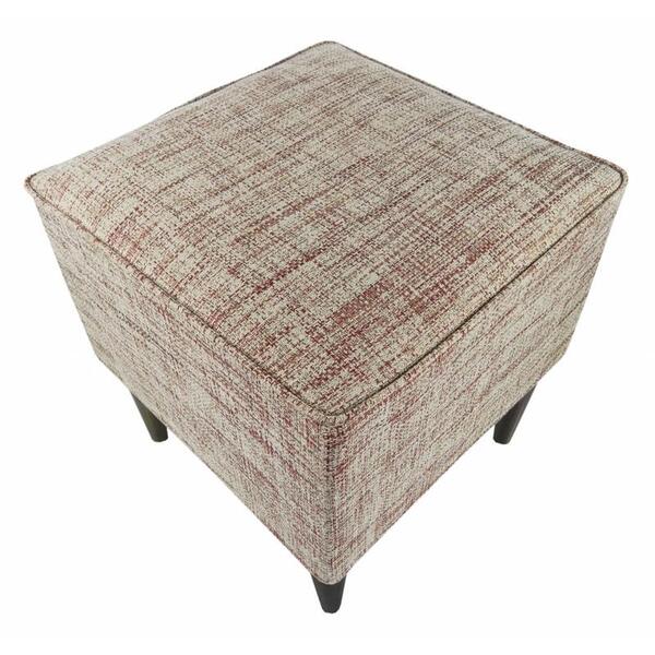 Pufe Milão Dallya Falso Liso Vinho Com Pés Palito