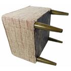 Pufe Milão Dallya Falso Liso Vinho Com Pés Palito