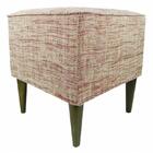 Pufe Milão Dallya Falso Liso Vinho Com Pés Palito