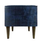 Pufe Milão Malibu Suede Grafado Azul Com Pés Palito