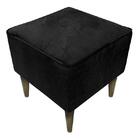 Pufe Milão Quadrado Suede Liso Preto