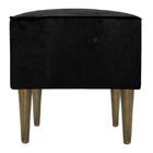 Pufe Milão Quadrado Suede Liso Preto