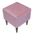 Pufe Milão Quadrado Suede Liso Rosa