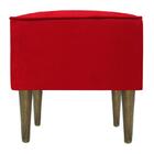 Pufe Milão Quadrado Suede Liso Vermelho