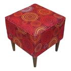 Pufe Milão Suede Bolas Vermelho Suprema