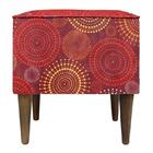 Pufe Milão Suede Bolas Vermelho Suprema