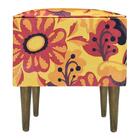 Pufe Milão Suede Flor Ocre Suprema