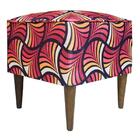 Pufe Milão Suede Leque Vermelho Suprema