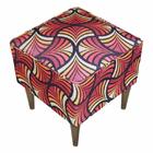 Pufe Milão Suede Leque Vermelho Suprema