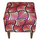 Pufe Milão Suede Leque Vermelho Suprema