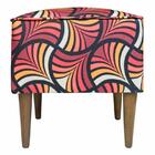 Pufe Milão Suede Leque Vermelho Suprema