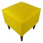Pufe Milão Valentina Liso Amarelo Sol Pés Palito