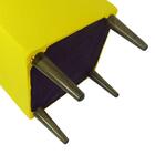 Pufe Milão Valentina Liso Amarelo Sol Pés Palito