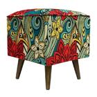 Pufe Modena Havaiana Vermelha Verde Pé Palito Inclinado