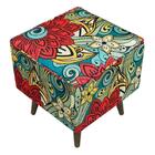 Pufe Modena Havaiana Vermelha Verde Pé Palito Inclinado