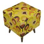 Pufe Modena Suprema Flor Geométrica Pé Palito Inclinado