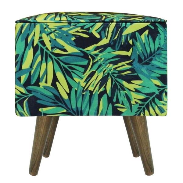 Pufe Modena Suprema Folhas Pé Palito Inclinado