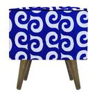 Pufe Modena Suprema Ondas Azul Pé Palito Inclinado