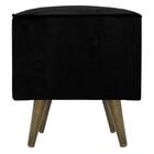 Pufe Quadrado Em Suede Preto Pé Palito Inclinado