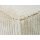 Pufe Veludo Relevo Marfim Pé Palito Inclinado