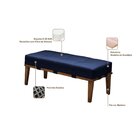 Puff 100cm Pés Imbuia Livia Moderno Azul