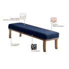 Puff 100cm Pés Imbuia Theo  Azul