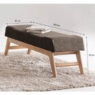 Puff 100cm Veludo Requadro Natural Horus  Marrom/imbuia