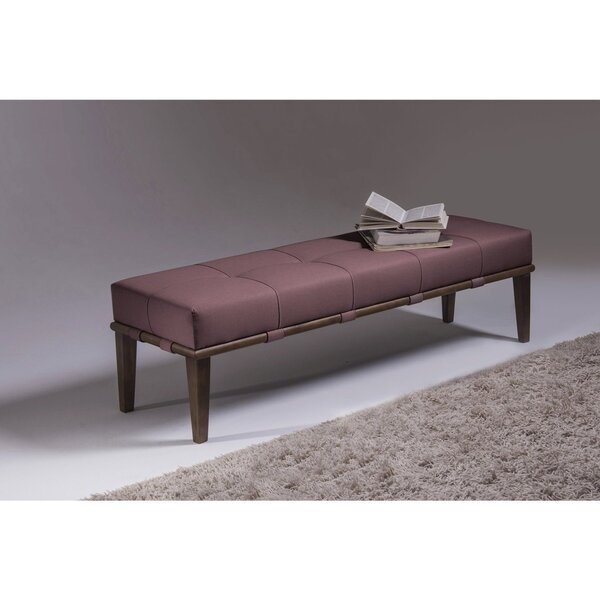 Puff 140cm Pés Imbuia Livia Moderno Rosa