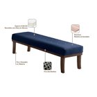 Puff 140cm Pés Imbuia Theo  Azul