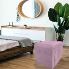 Puff 2 Em 1 Brenda Suede Rosa Bebê - D'classe Decor